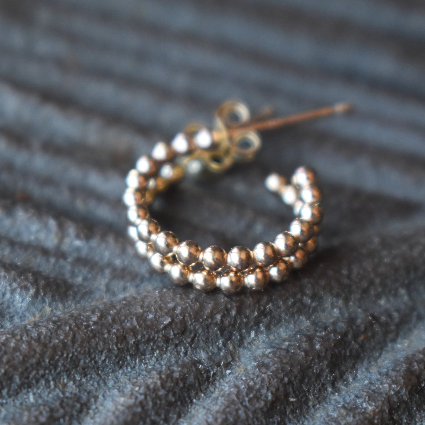 Gold-filled Bead Pattern Hoops