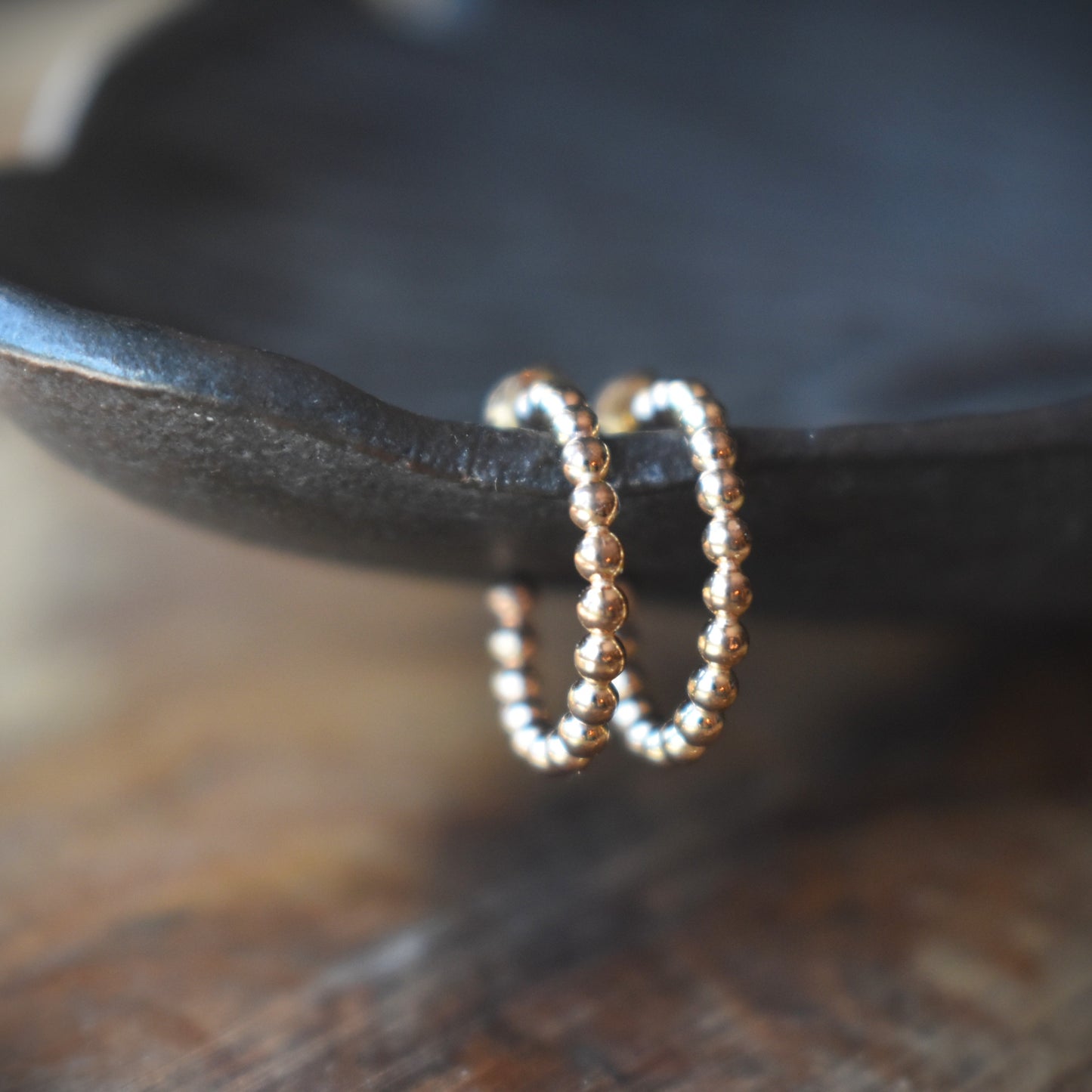 Gold-filled Bead Pattern Hoops