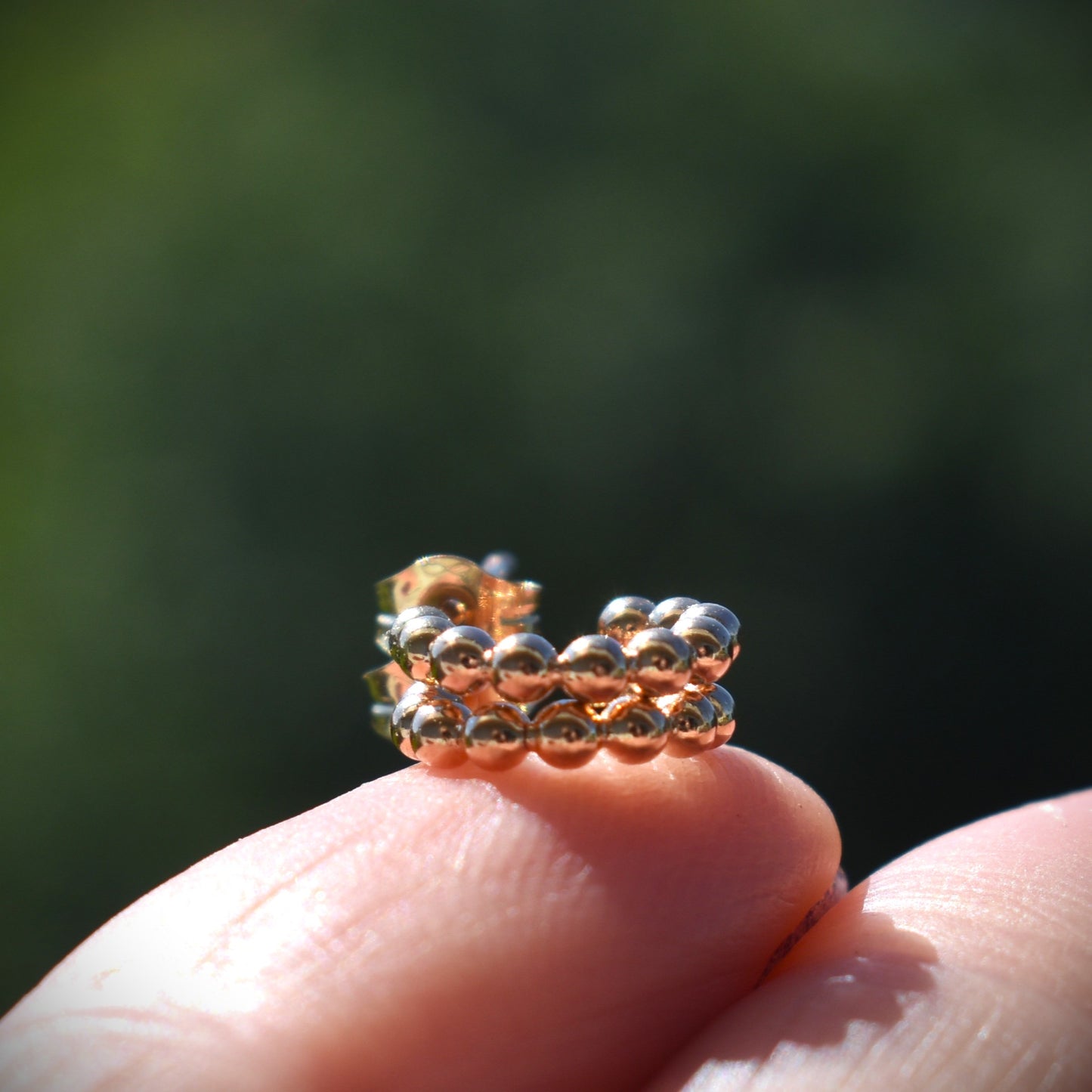 Gold-filled Bead Pattern Tiny Hoops