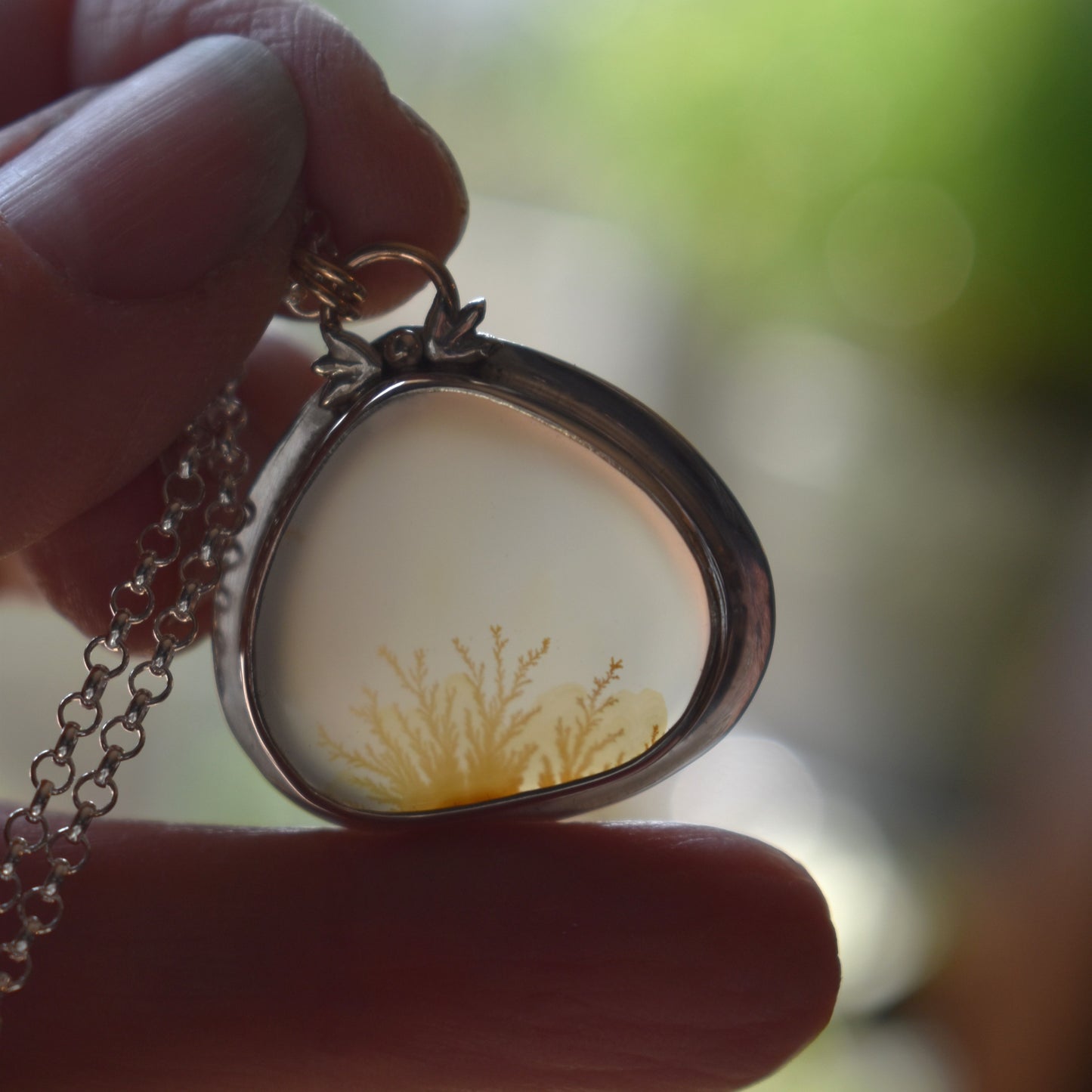 Dendritic Agate Necklace - Floral Vine