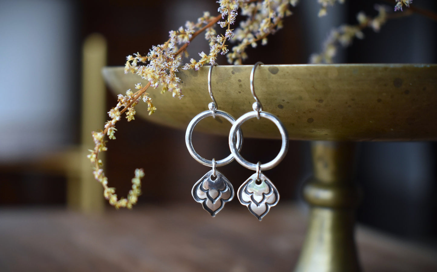 Flourish Hand Stamped Earrings