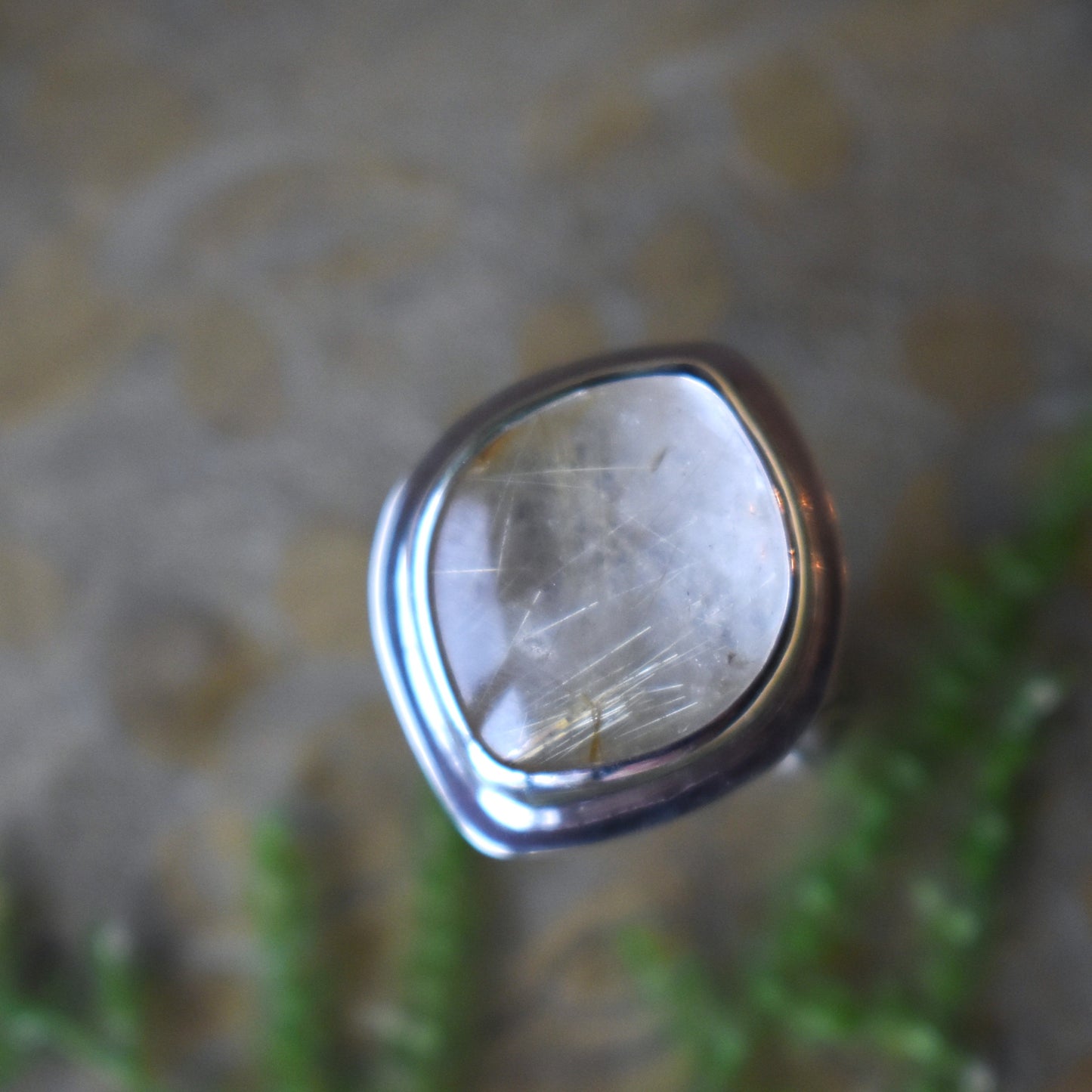 Golden Rutile Quartz Ring - Size 6.5