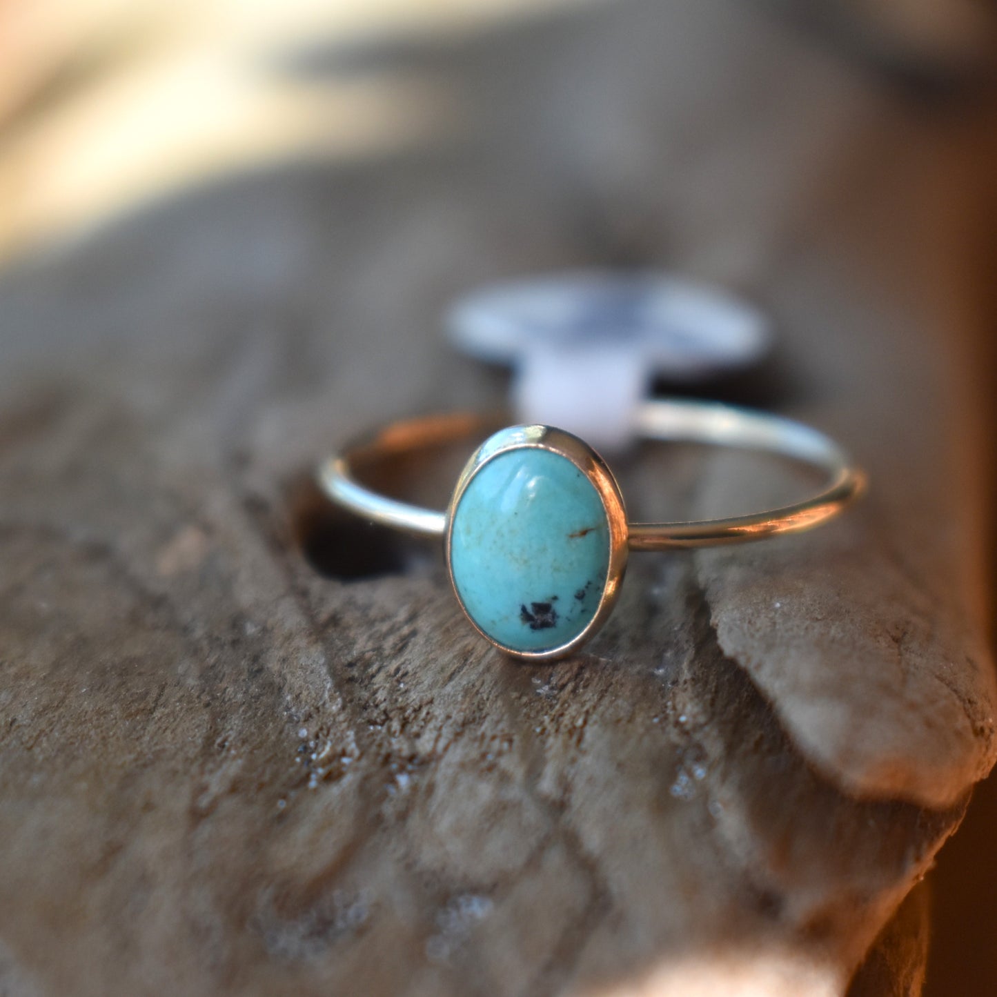 Tiny Turquoise Gold-Filled Rings