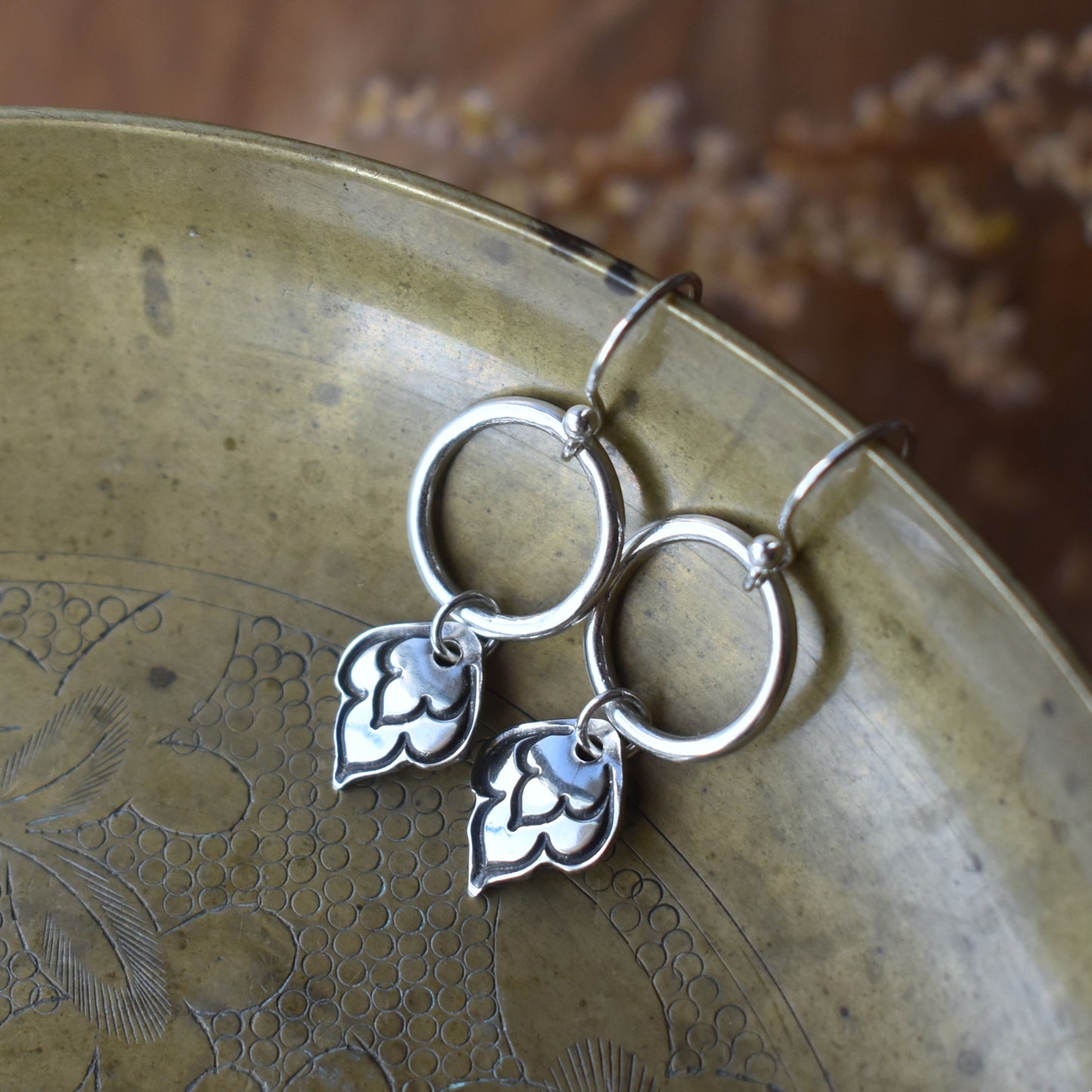 Flourish Hand Stamped Earrings