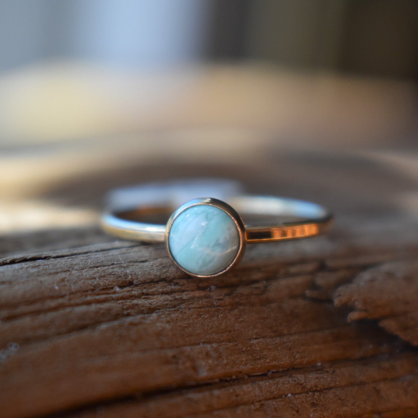 Tiny Turquoise Gold-Filled Rings