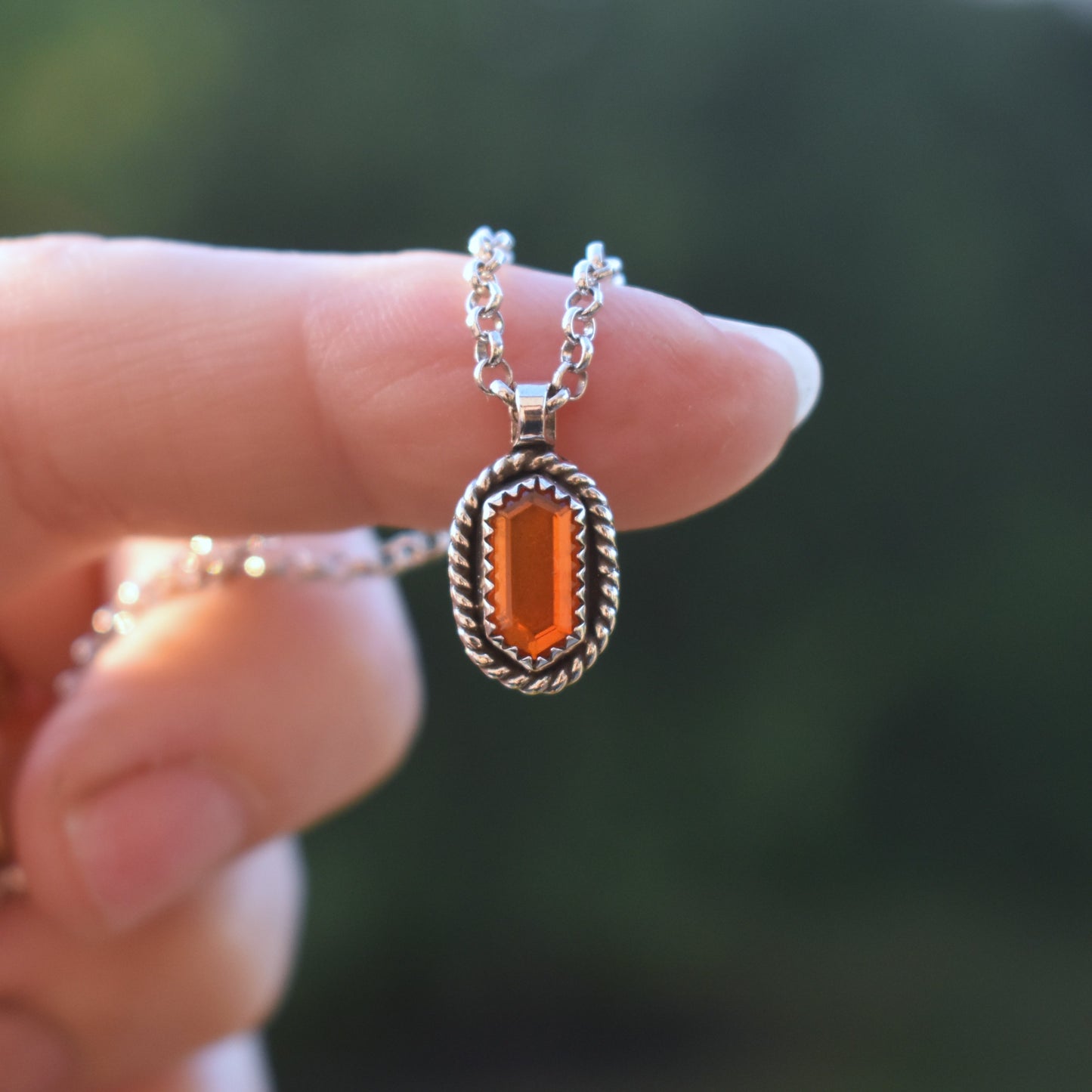 Fire Opal Tablet Necklace