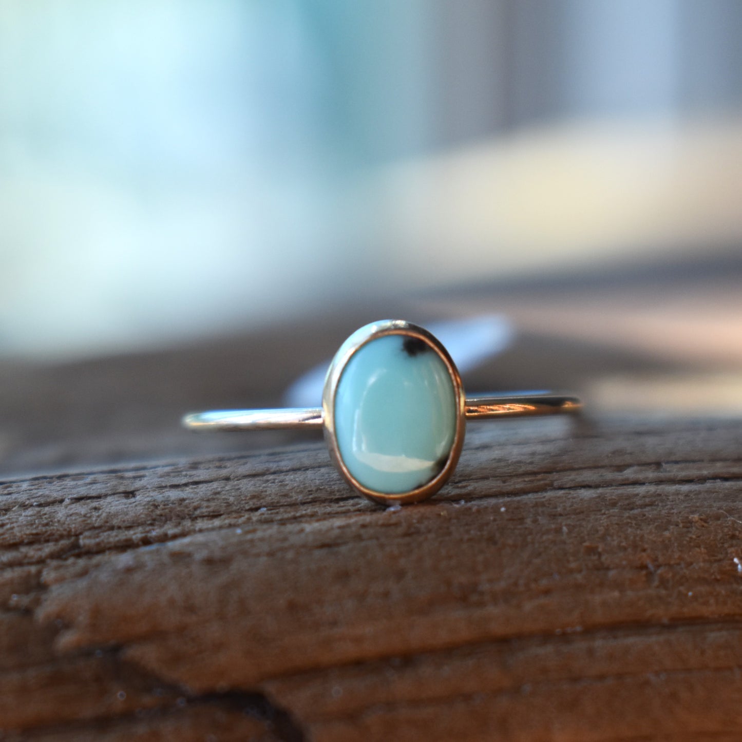 Tiny Turquoise Gold-Filled Rings
