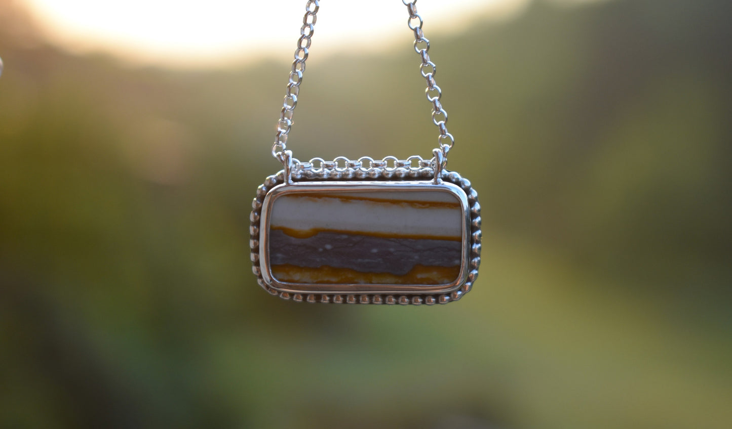 Starry Night Picture Jasper East/West Necklace