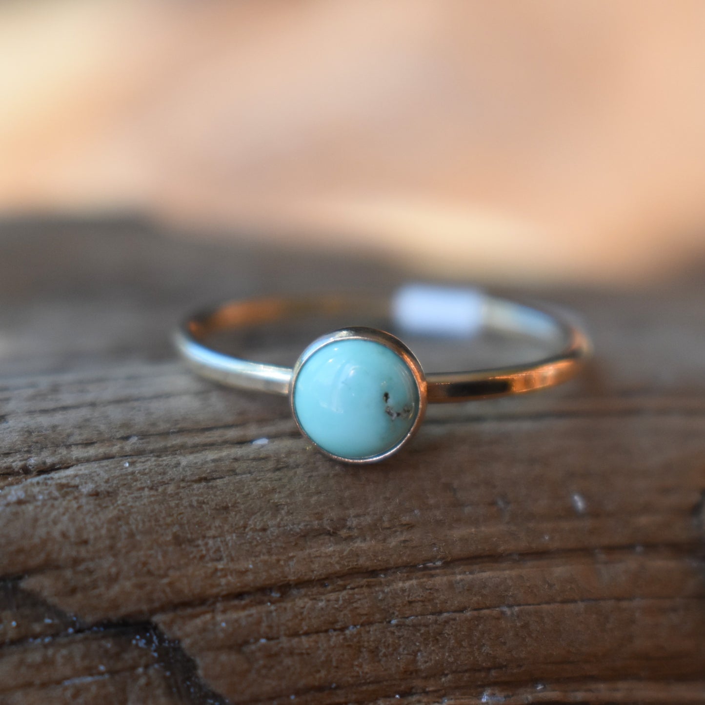 Tiny Turquoise Gold-Filled Rings