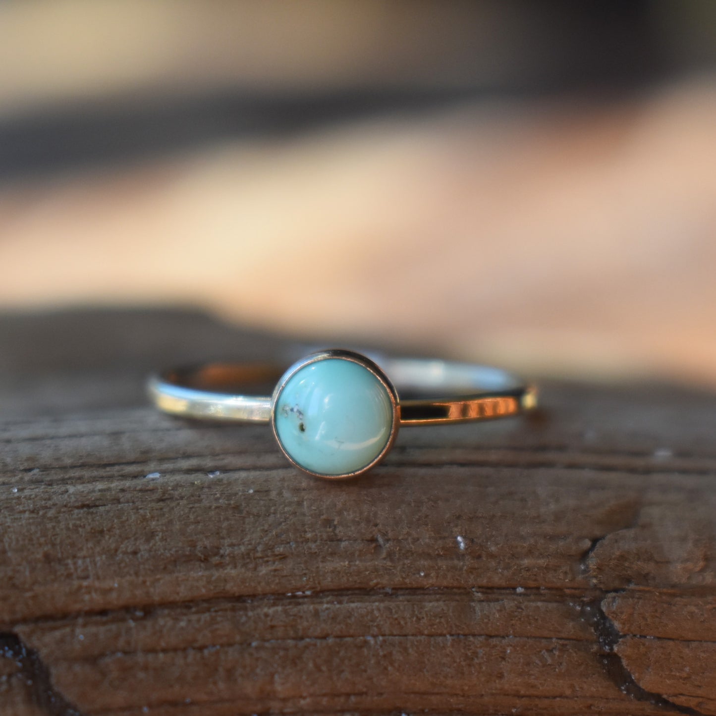 Tiny Turquoise Gold-Filled Rings