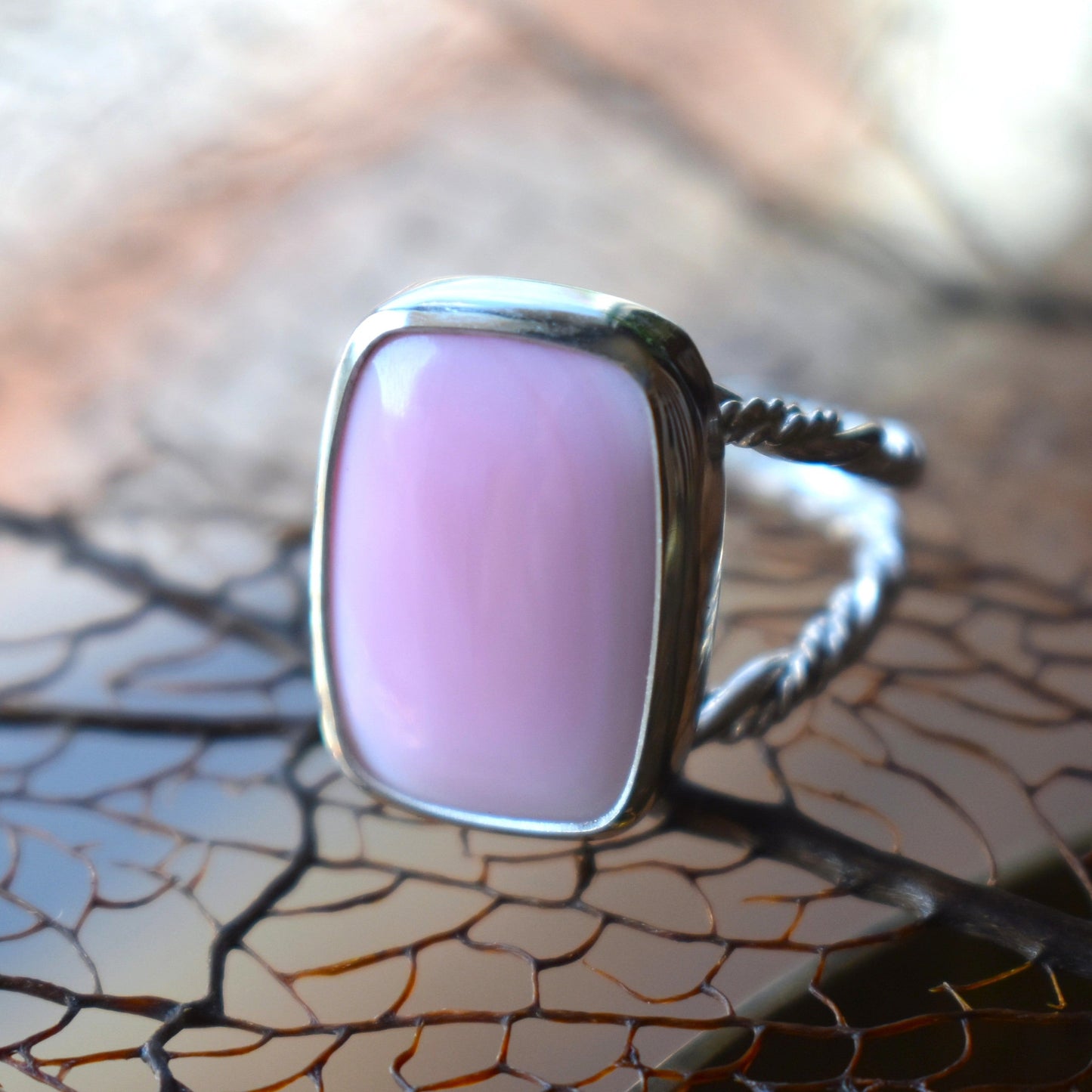 Pink Conch Shell Ring - Size 7