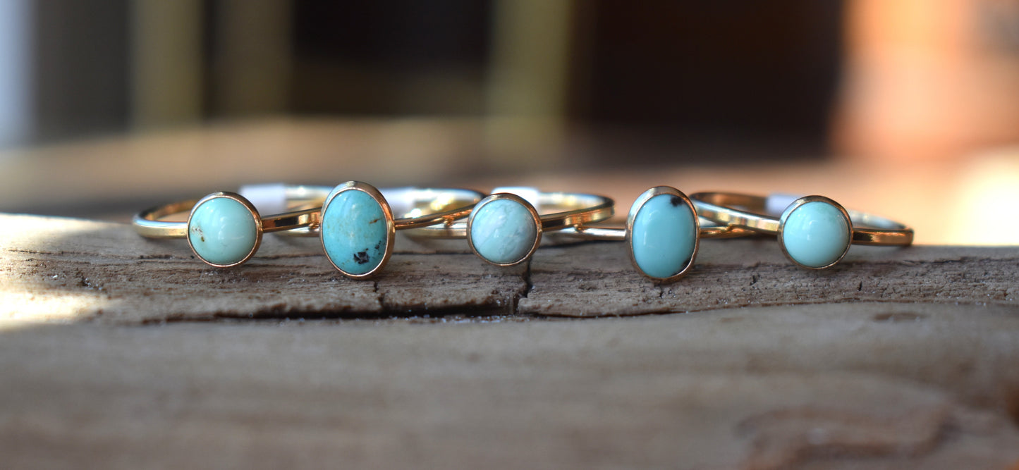 Tiny Turquoise Gold-Filled Rings
