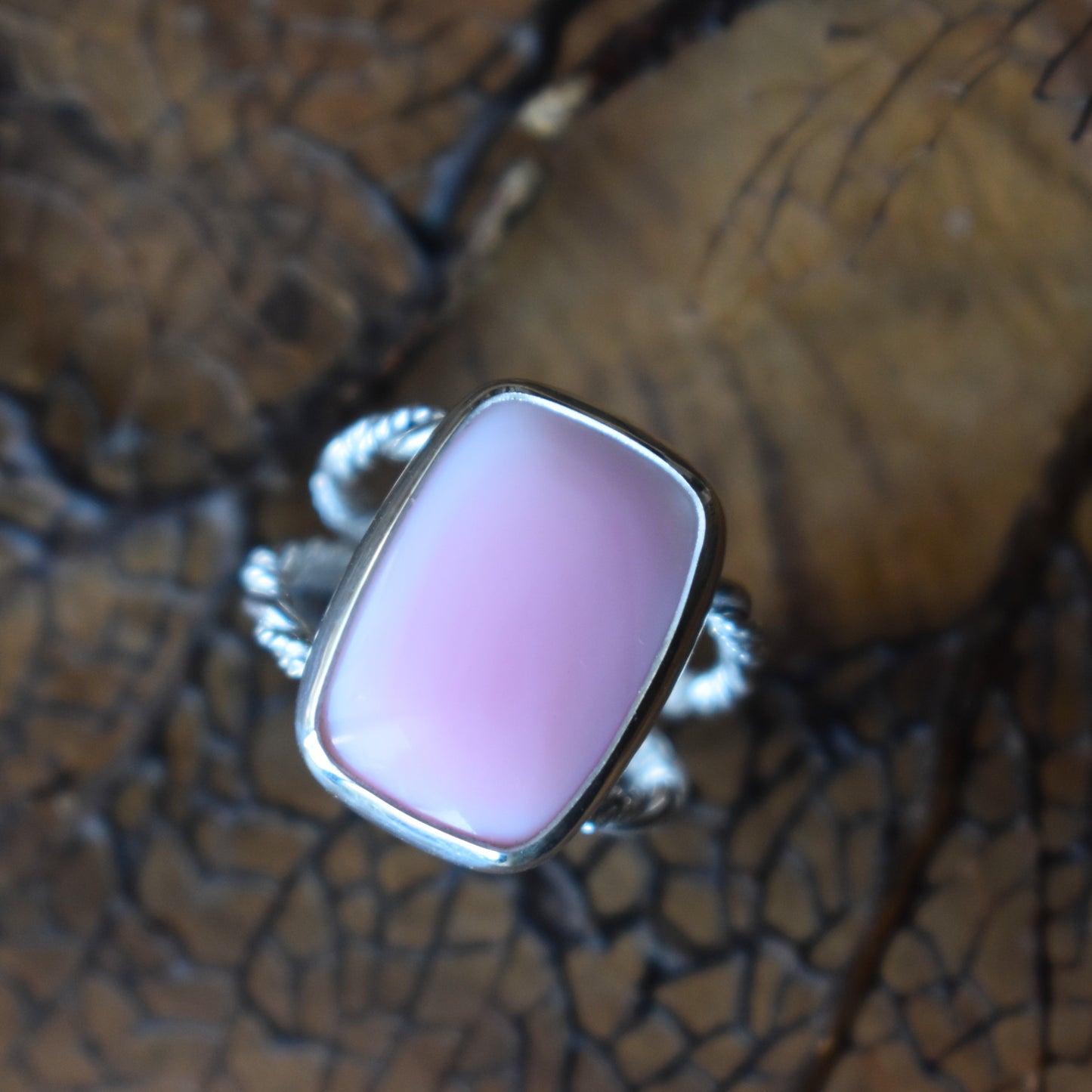 Pink Conch Shell Ring - Size 7