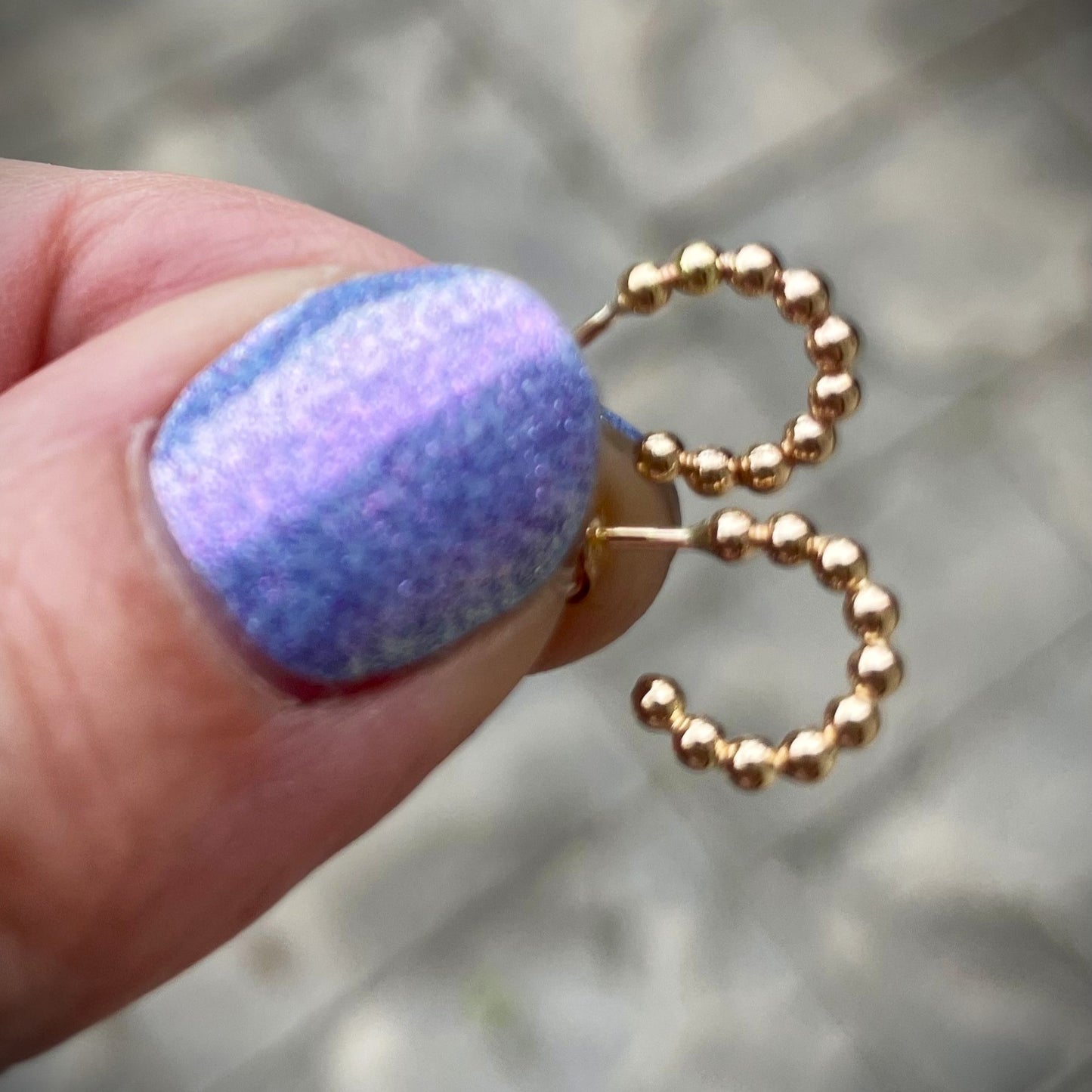 Gold-filled Bead Pattern Tiny Hoops