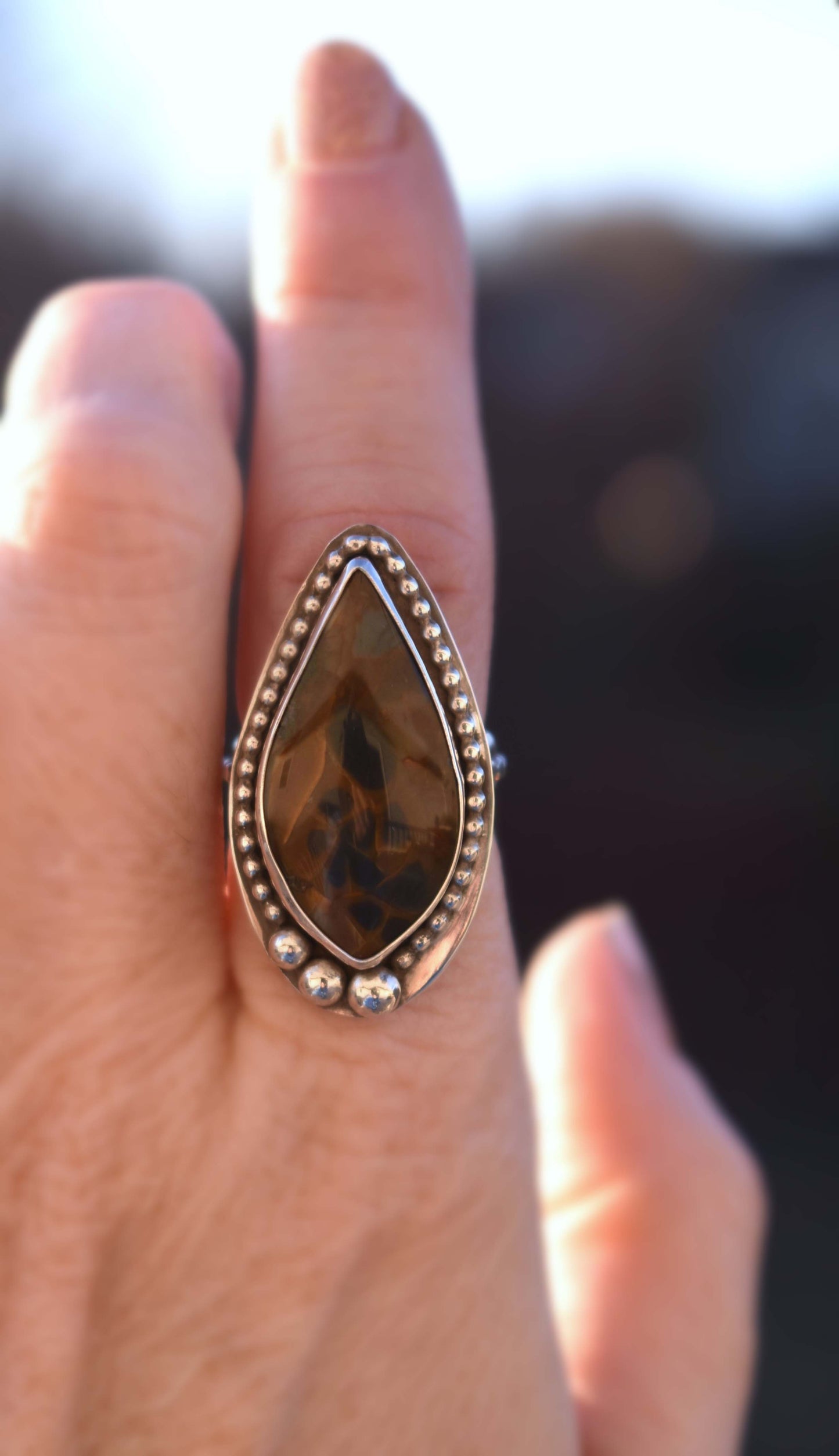 Blue Mountain Jasper Ring - size 6.75