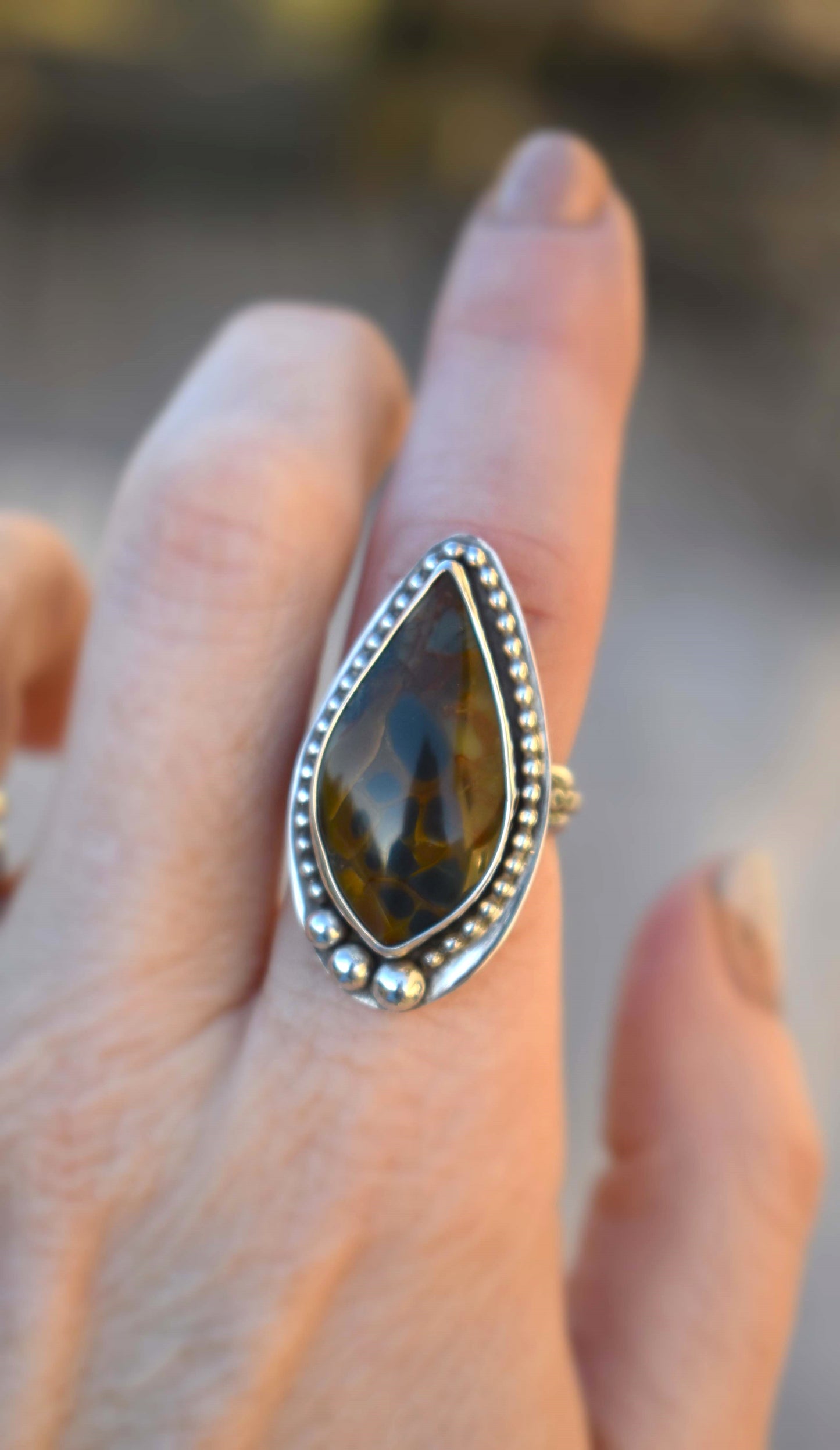 Blue Mountain Jasper Ring - size 6.75
