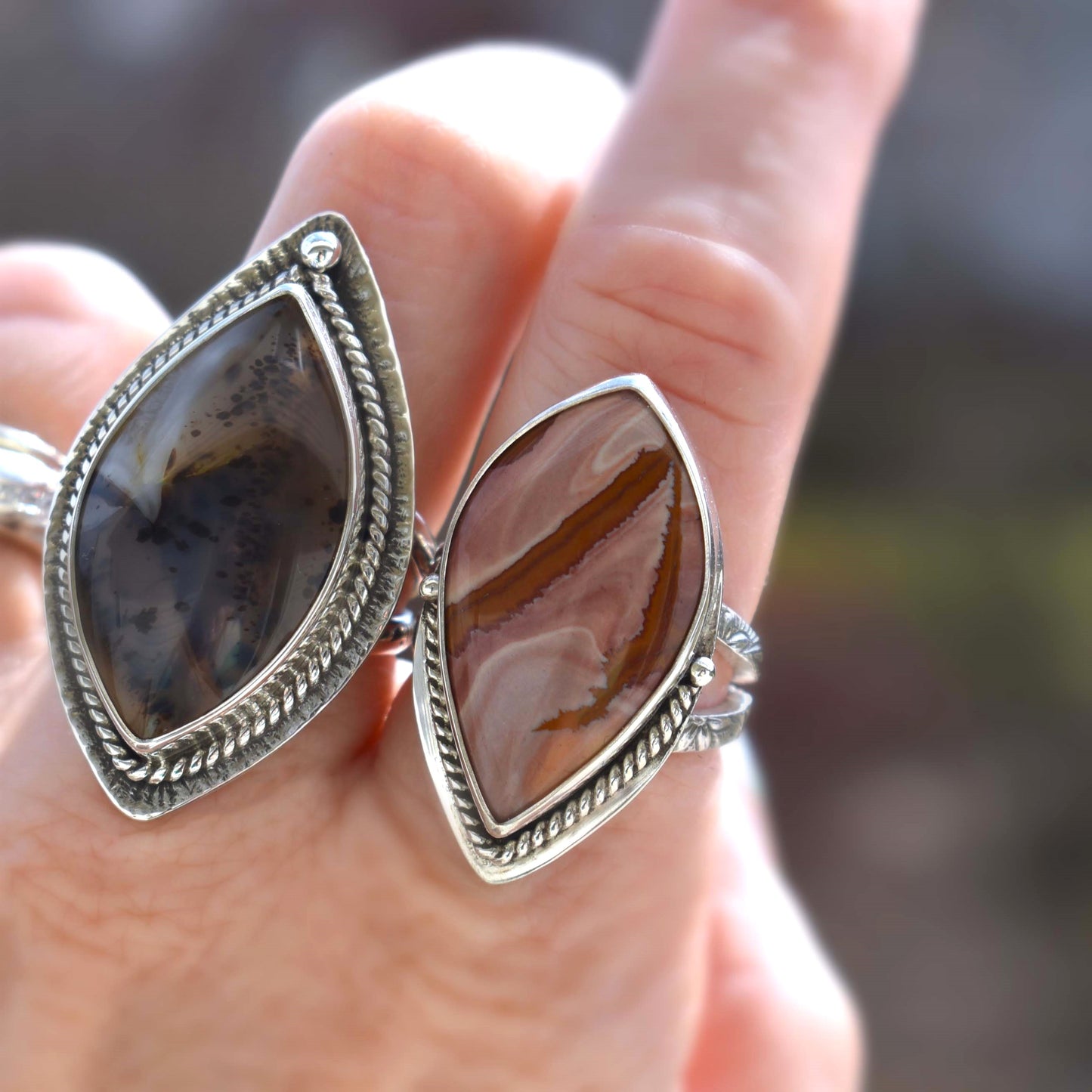 Montana Agate Statement Ring - size 8.25