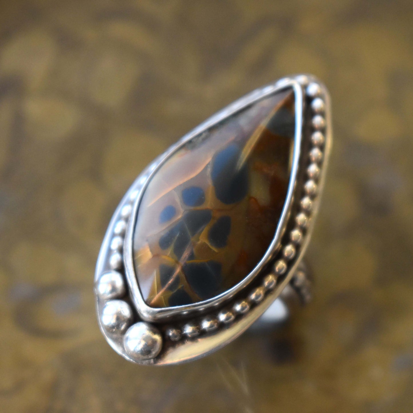 Blue Mountain Jasper Ring - size 6.75