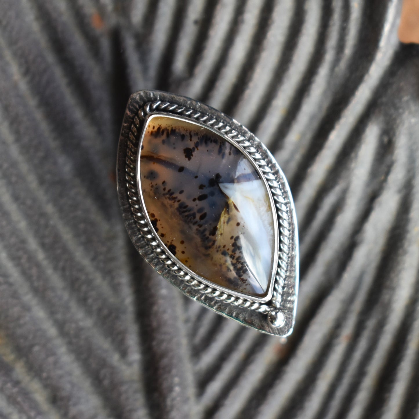 Montana Agate Statement Ring - size 8.25