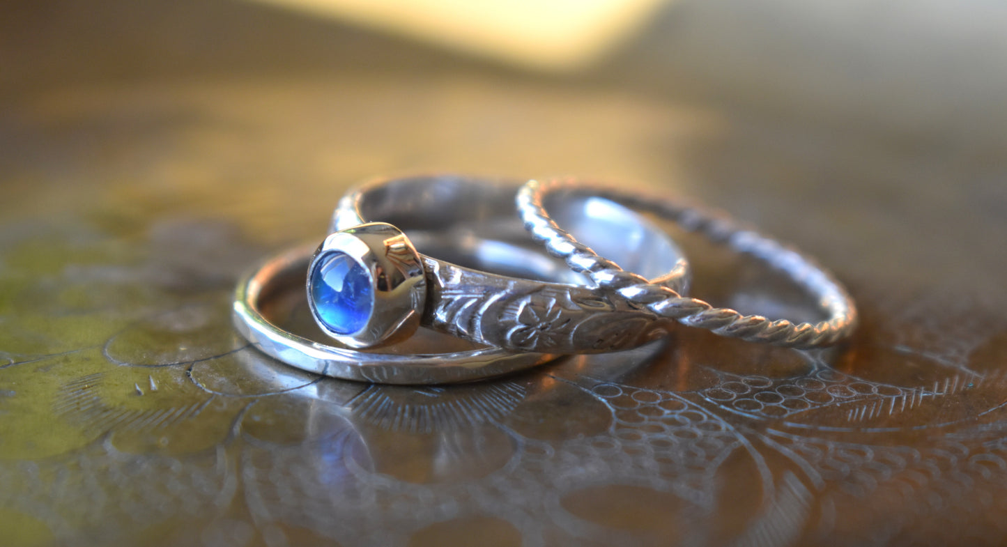 Moonstone Ring Stack