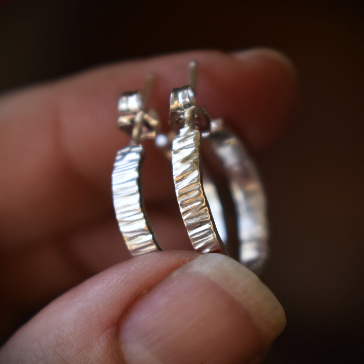 Hand Stamped 3/4" Hoops