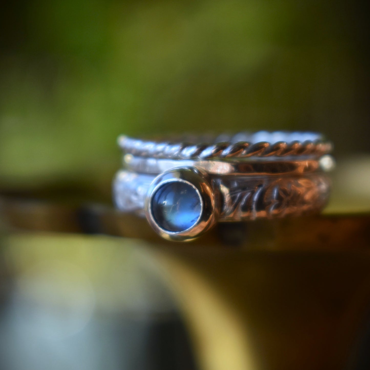 Moonstone Ring Stack