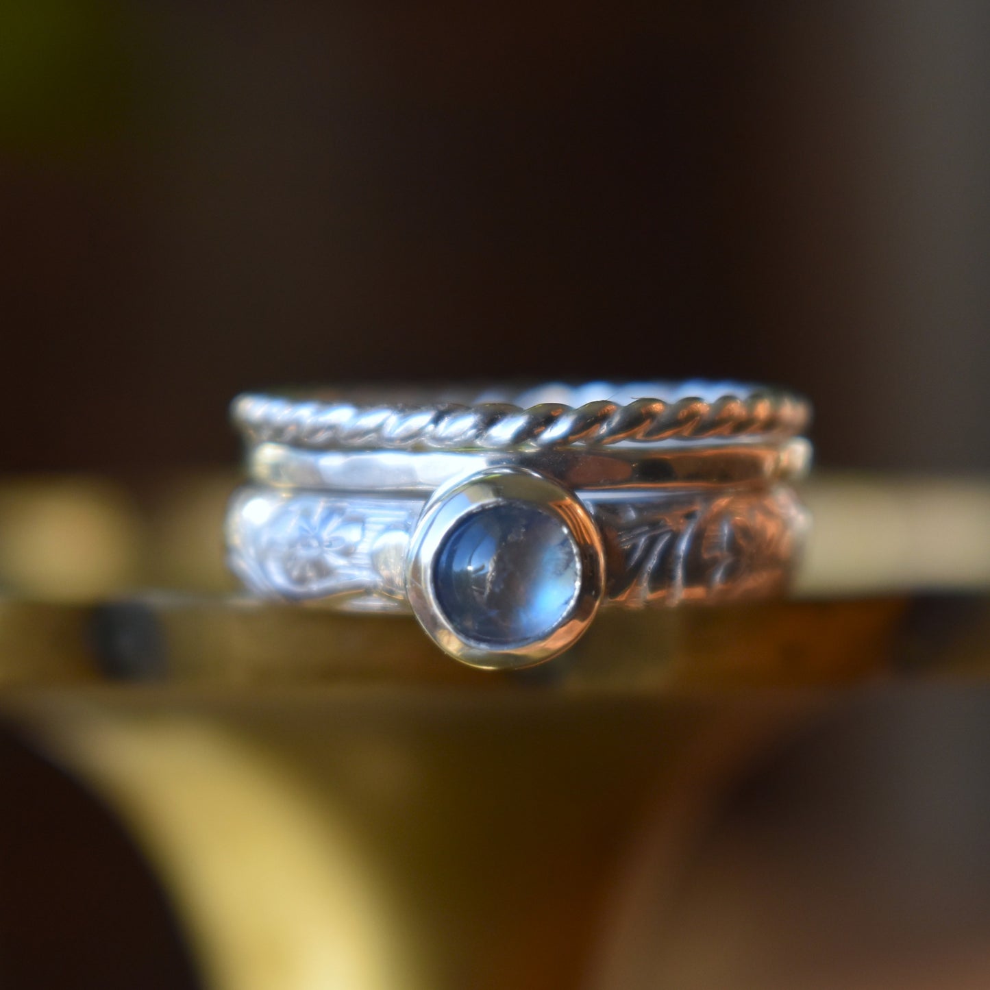 Moonstone Ring Stack