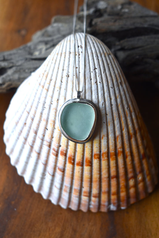 Sea Glass Necklace - Seafoam Green