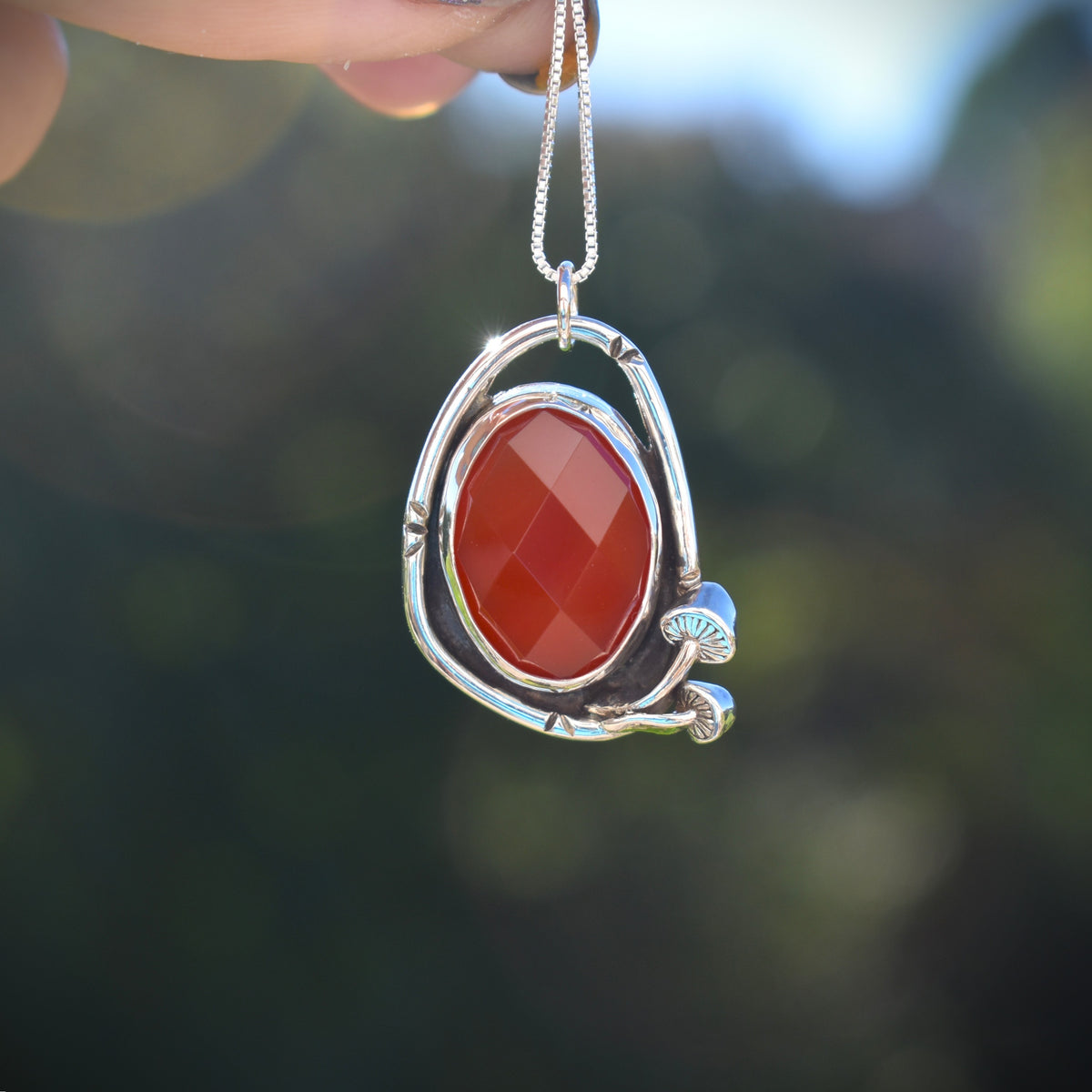 Carnelian & Mushroom Necklace