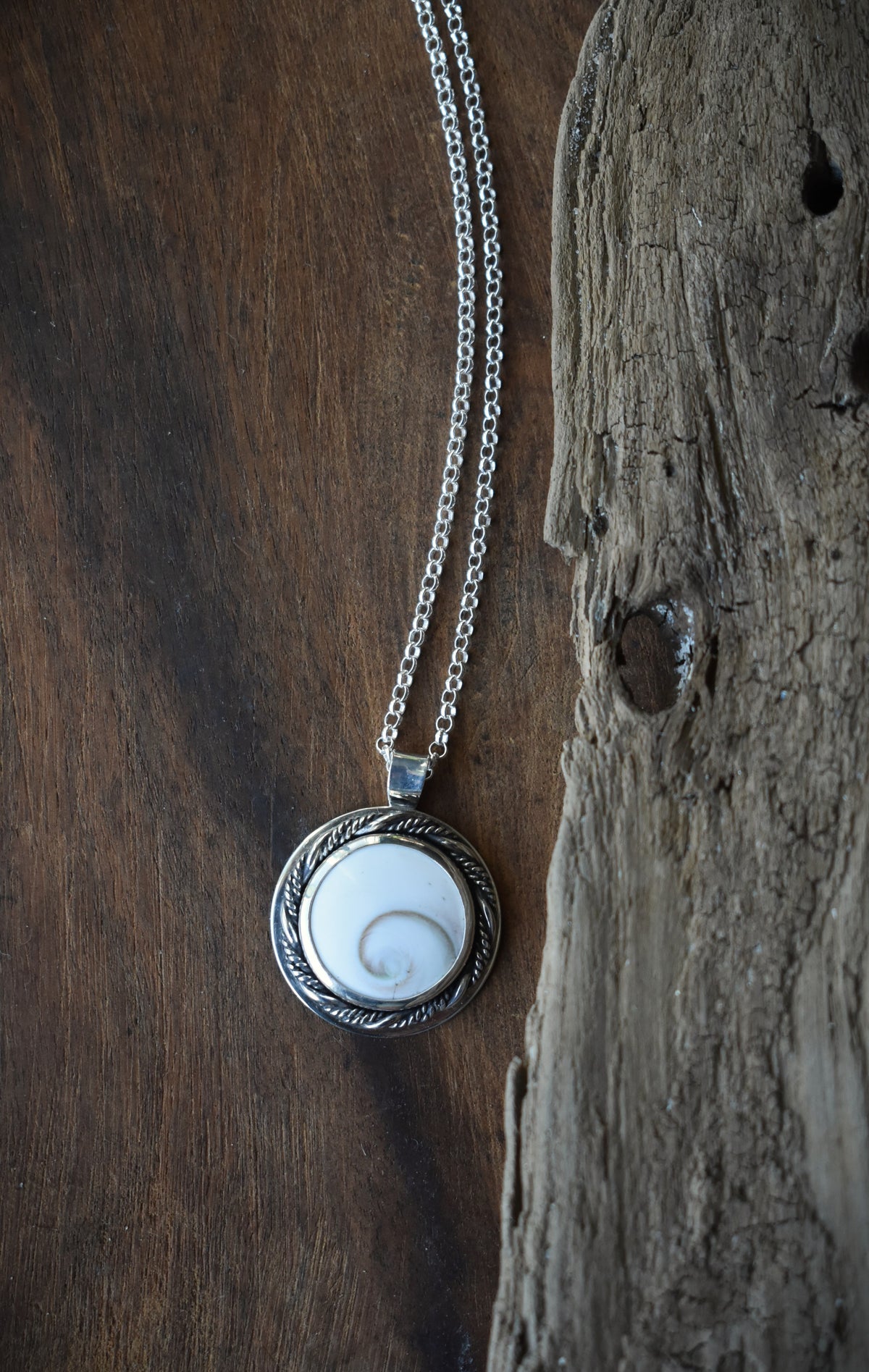 Spiral Shiva Shell Necklace