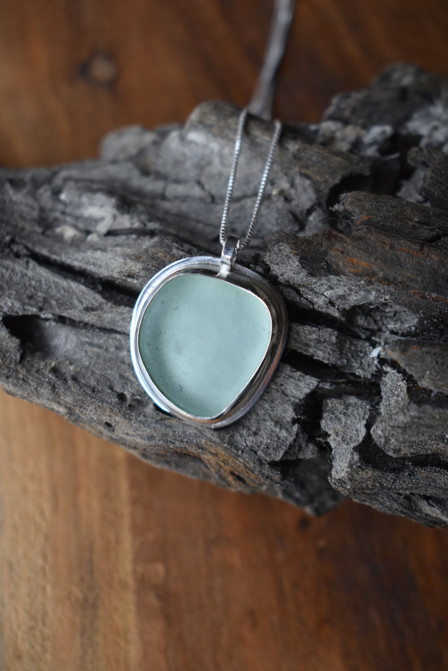 Sea Glass Necklace - Seafoam Green