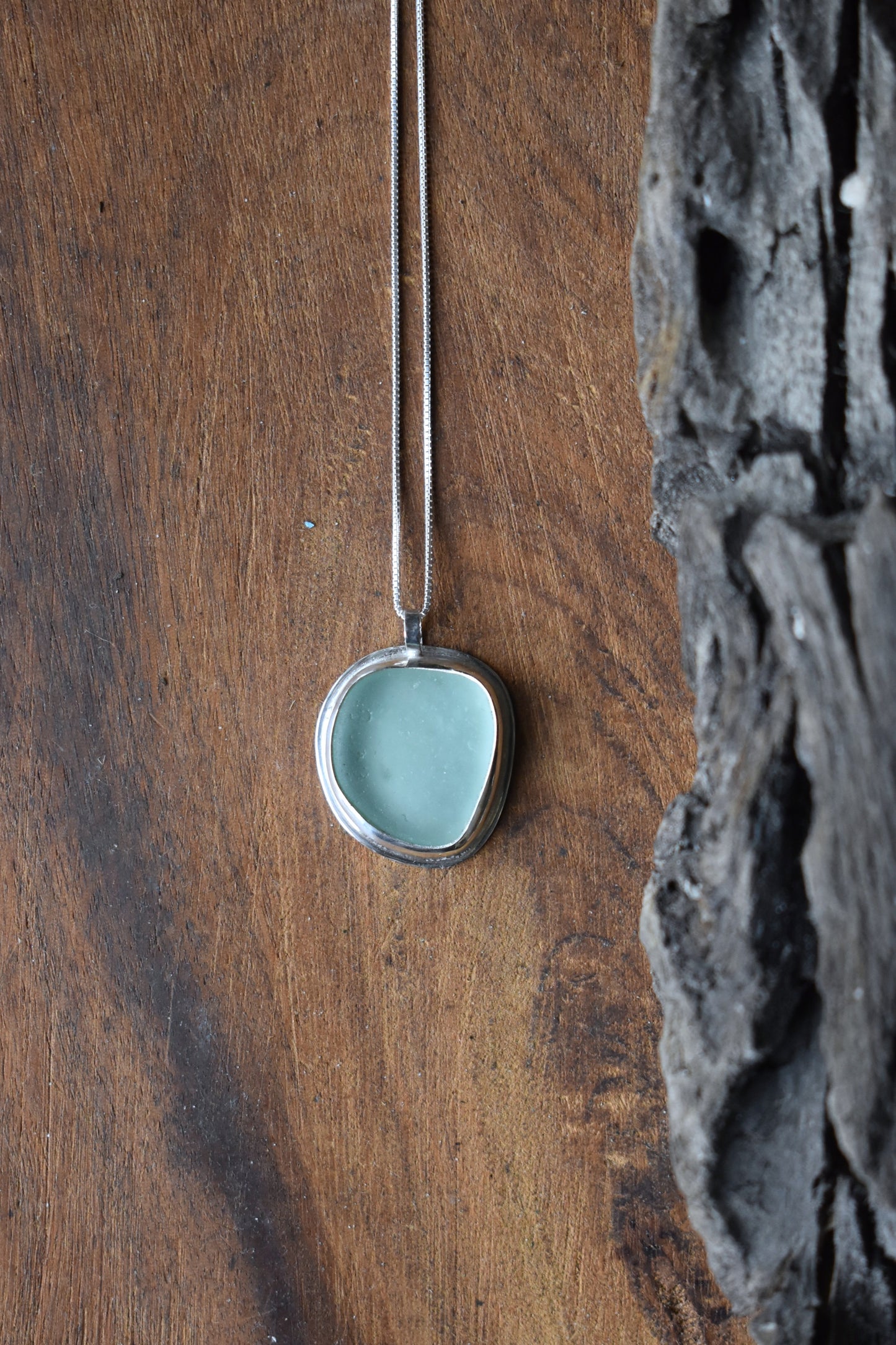 Sea Glass Necklace - Seafoam Green