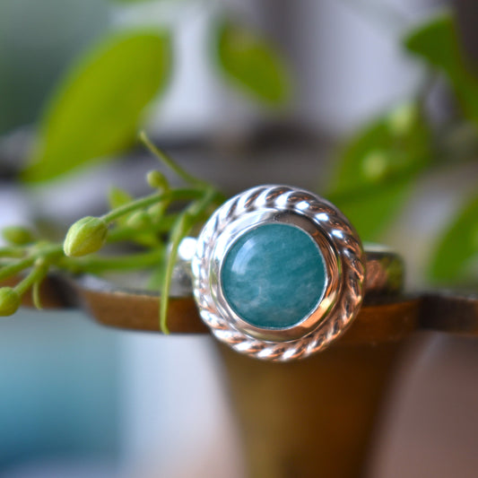 Blue Amazonite Ring - size 7.5