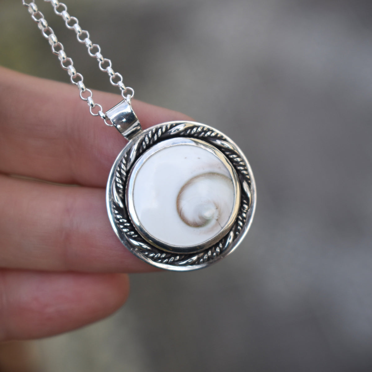 Spiral Shiva Shell Necklace