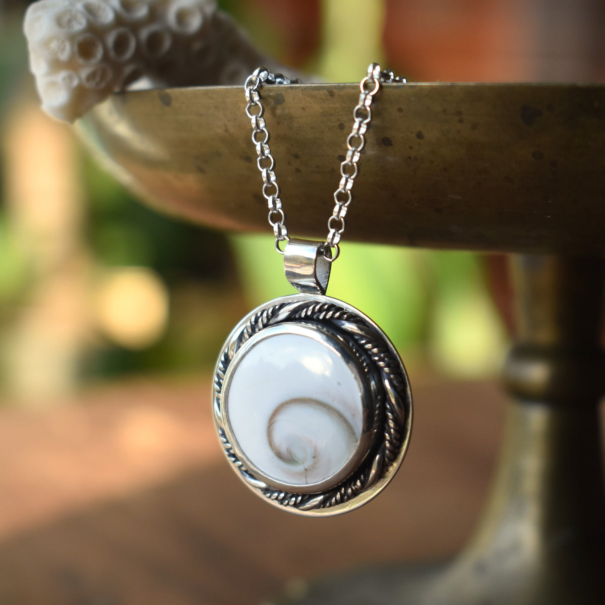 Spiral Shiva Shell Necklace