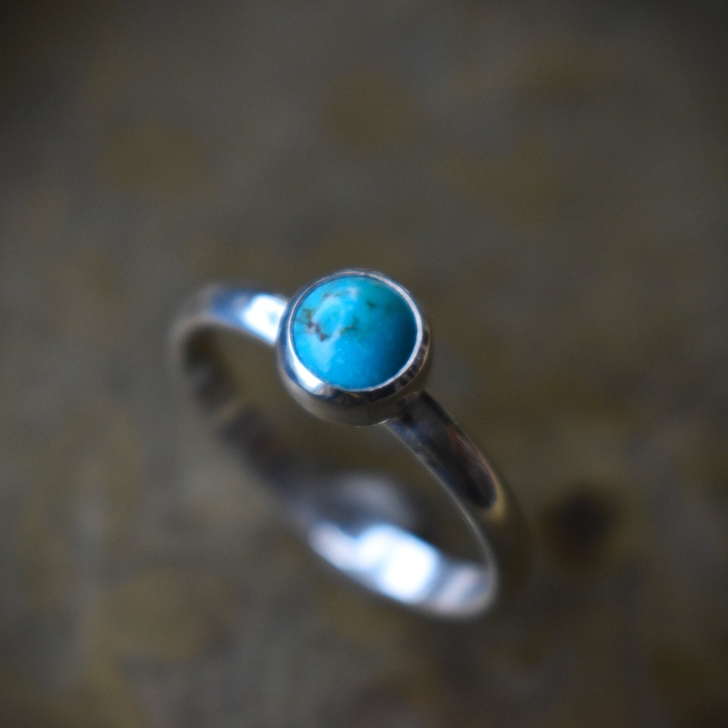 Tiny Turquoise Silver Rings - various sizes