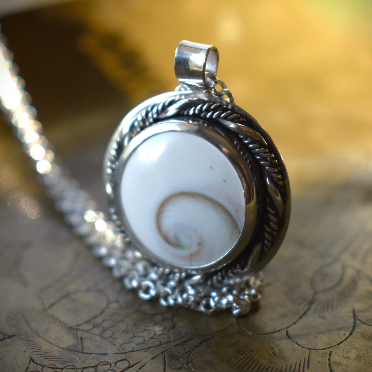 Spiral Shiva Shell Necklace