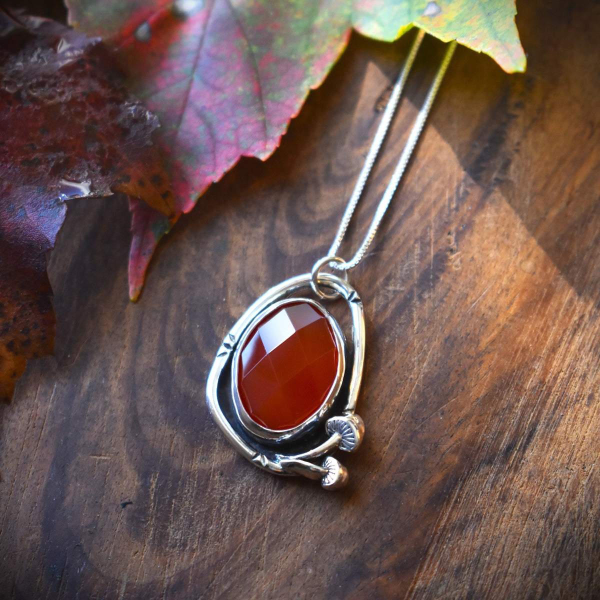 Carnelian & Mushroom Necklace