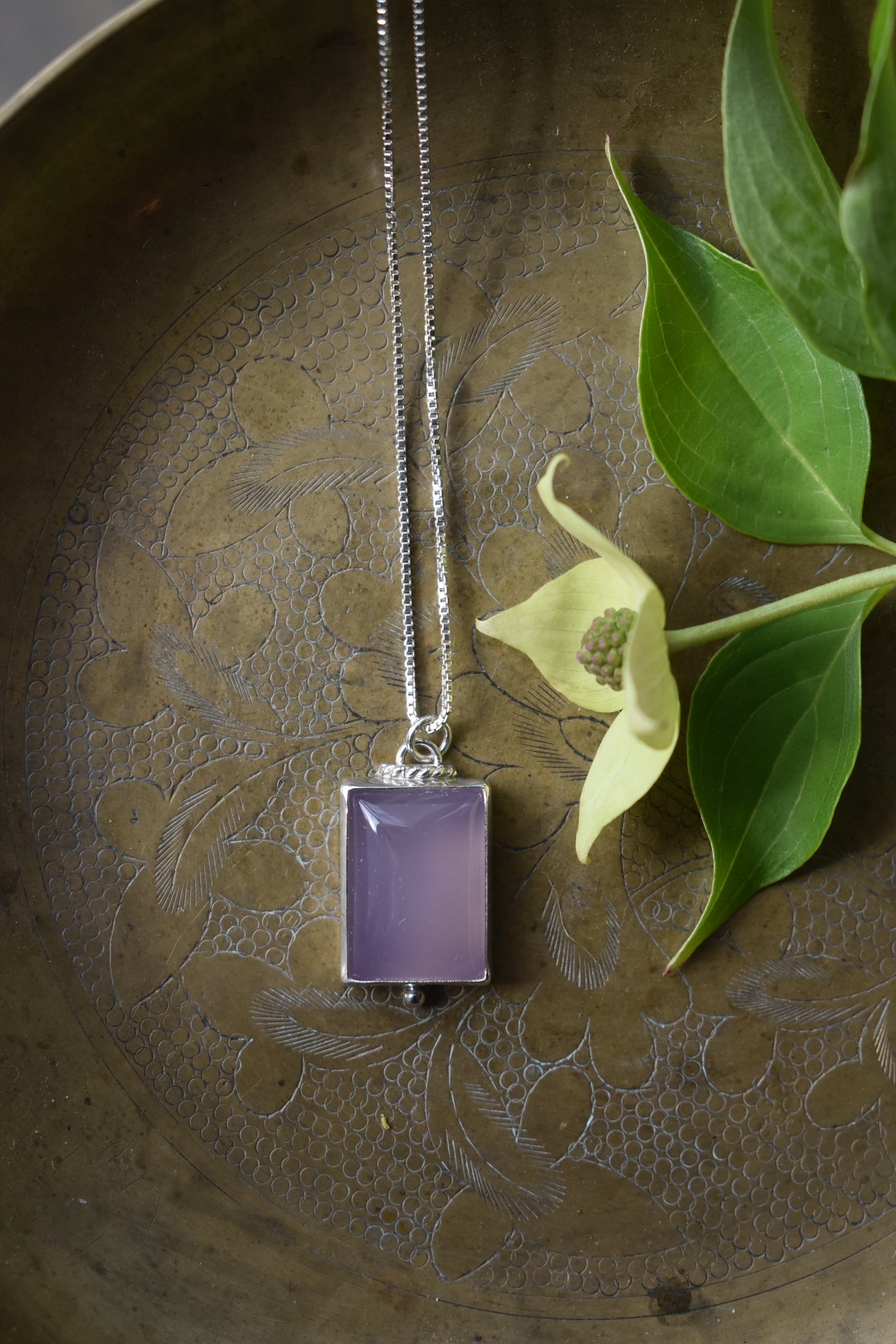 Lilac Bloom Chalcedony Necklace