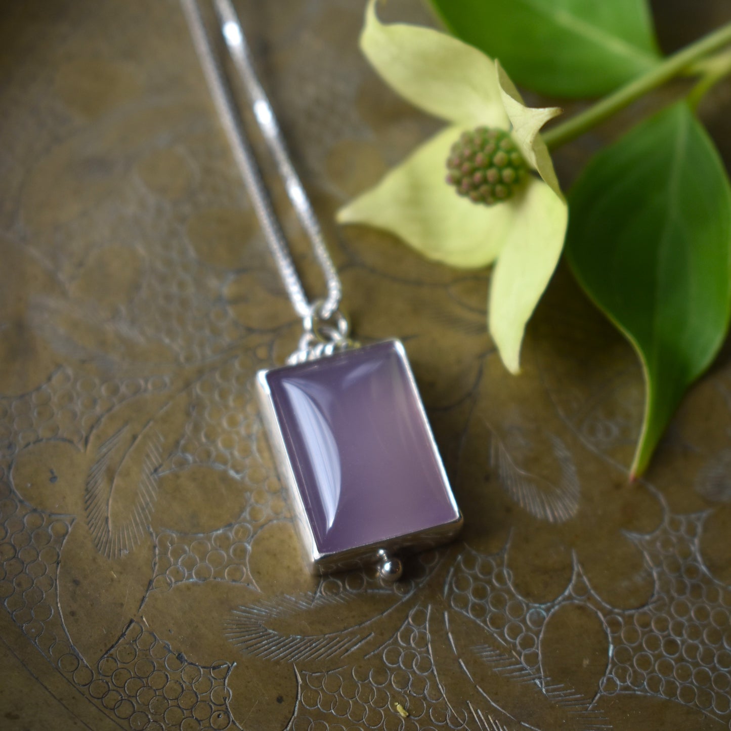 Lilac Bloom Chalcedony Necklace
