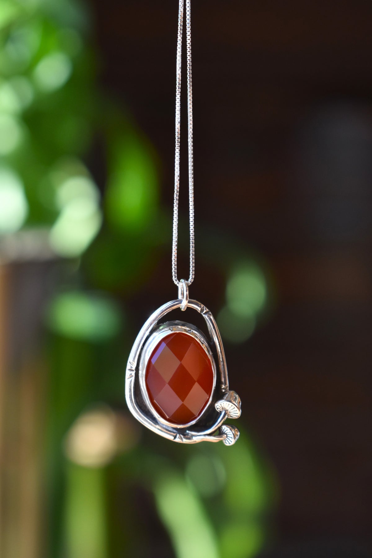 Carnelian & Mushroom Necklace