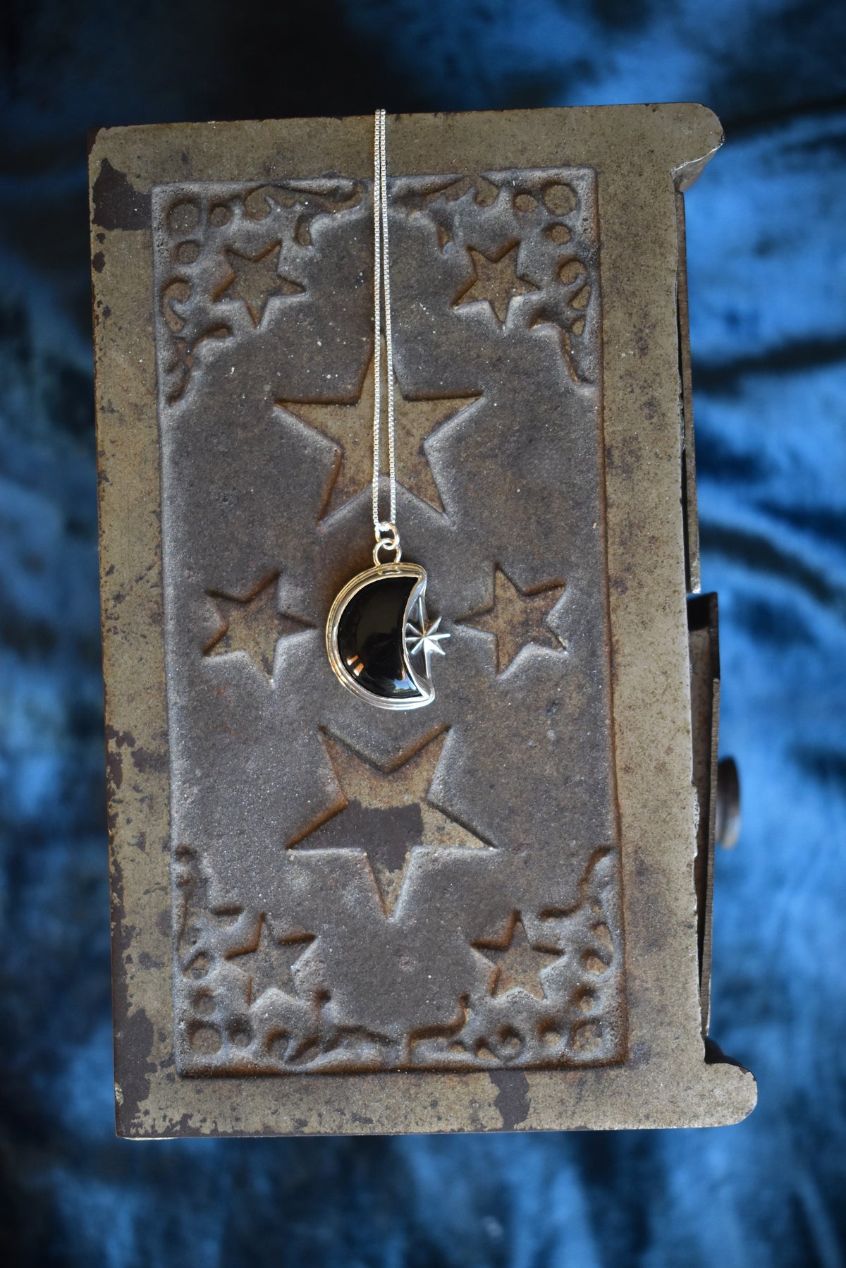 Black Onyx Moon & Star Necklace