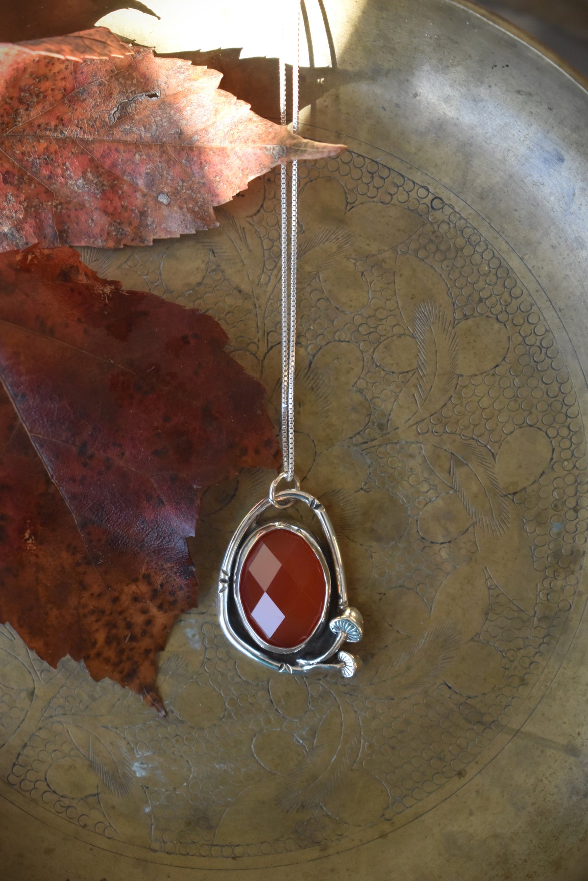 Carnelian & Mushroom Necklace