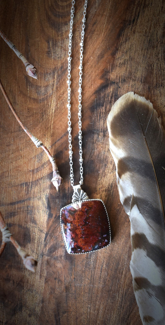 Brenda Plume Agate Necklace