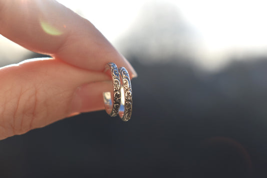 Skinny Tiny Floral Hoops