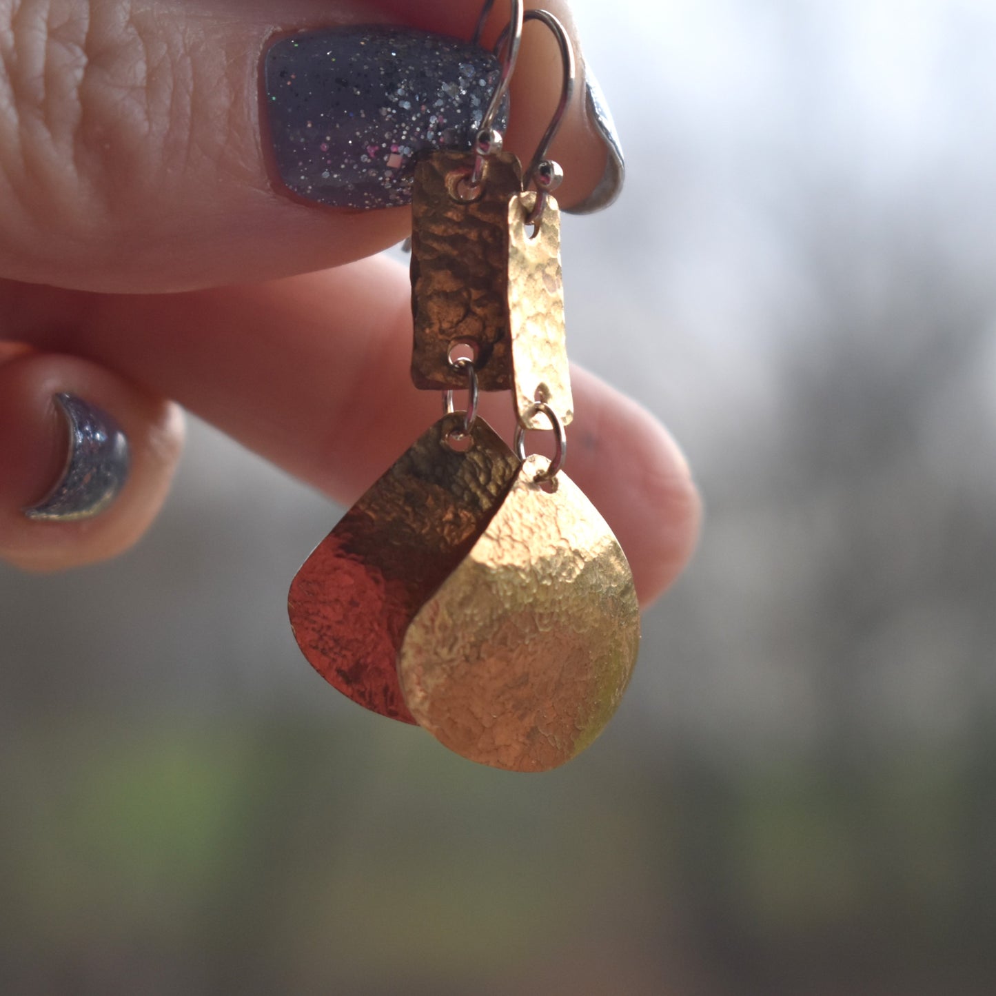Mixed Metal Statement Earrings