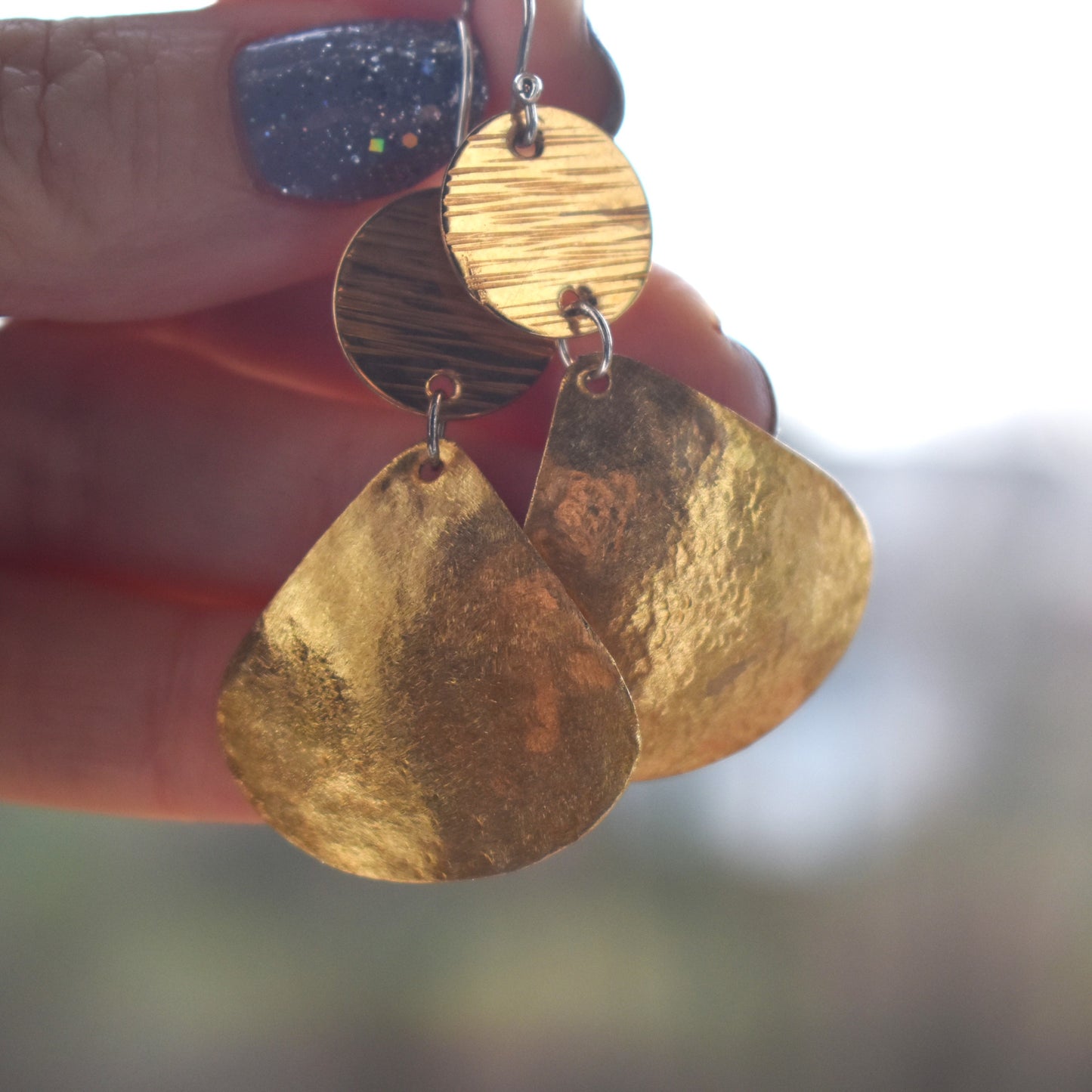 Mixed Metal Statement Earrings