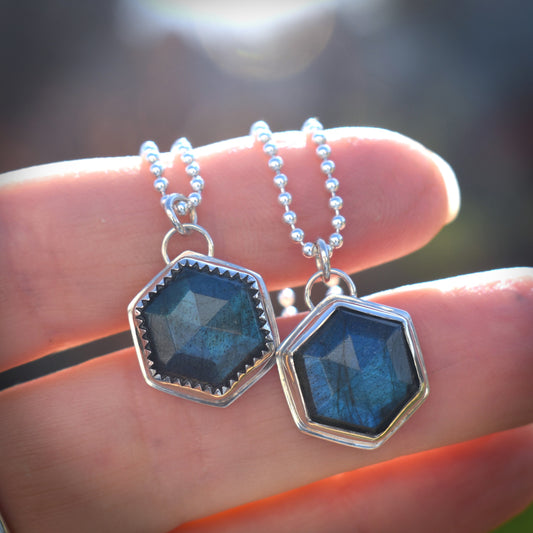 Labradorite Hexagon Necklace