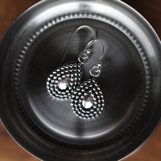 Bali Inspired Sterling Teardrop Earrings