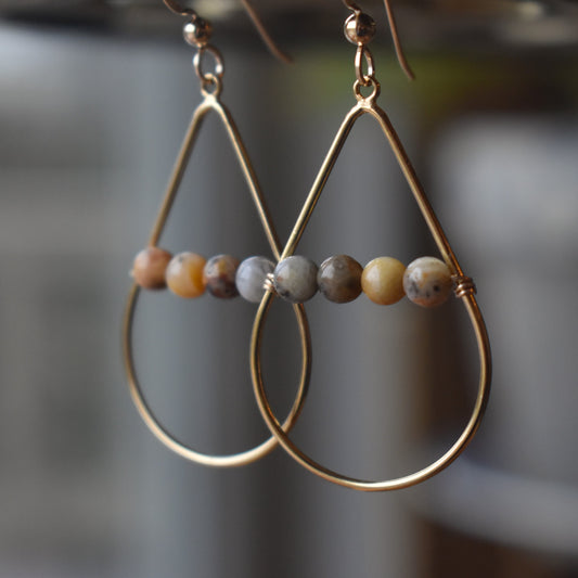 Gold Fill Gemstone Beaded Earrings